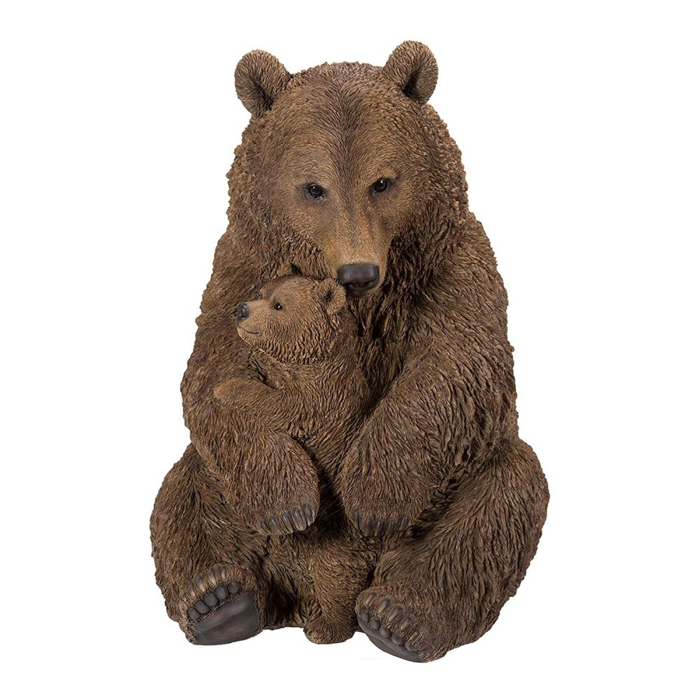 Vivid Arts 30cm Mother & Baby Brown Bear Resin Ornament - XRL-BBMB-B