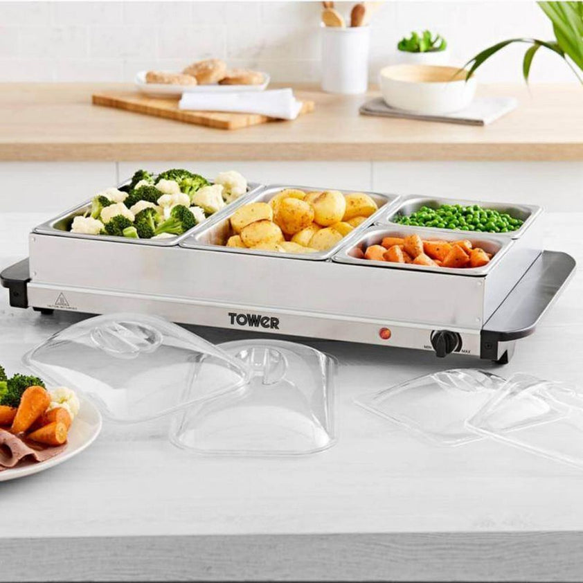 Tower 4 Tray Buffet Server & Plate Warmer Old Railway Line Garden Centre