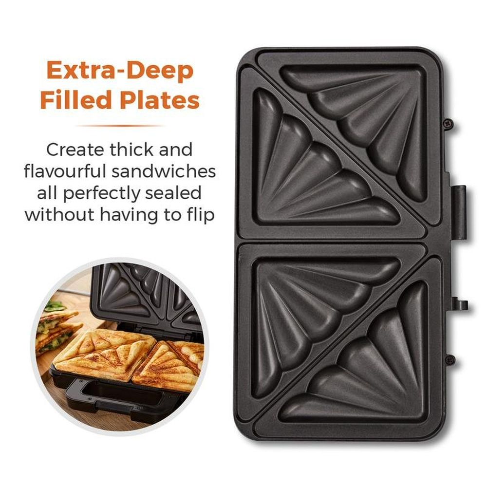 Tower 900W Deep Fill Sandwich Maker - Stainless Steel