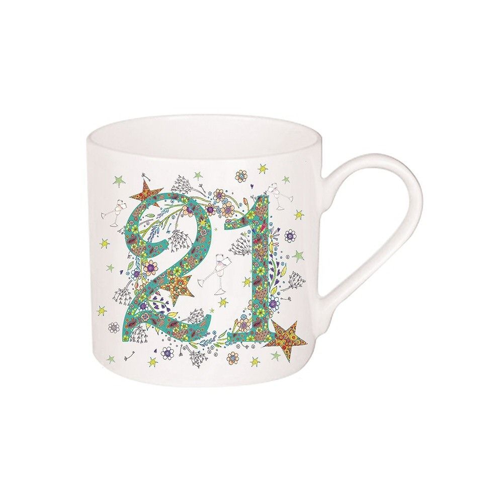 Doodleicious 21st Floral Birthday Mug