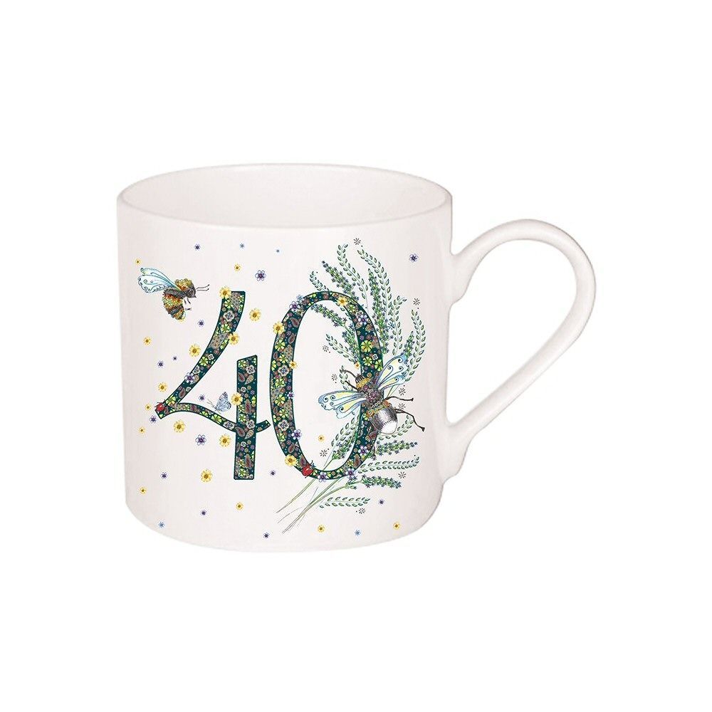 Doodleicious 40th Floral  Birthday Mug