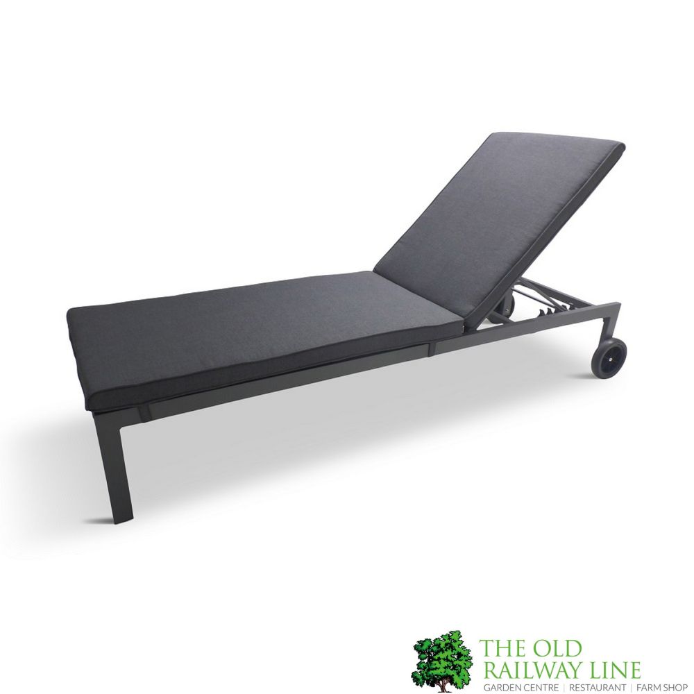 LG Outdoor Milano Grey Aluminium Sunlounger & Cushion