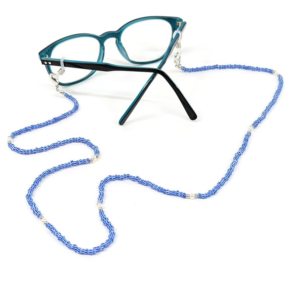 Black Ginger Blue Seed Beaded Glasses Chain