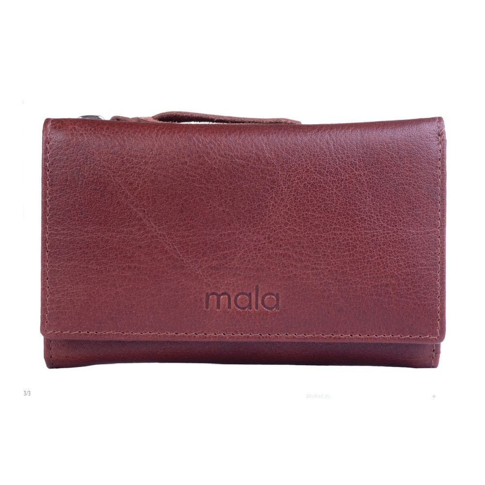 Mala Leather Brown Bailey Trifold Purse