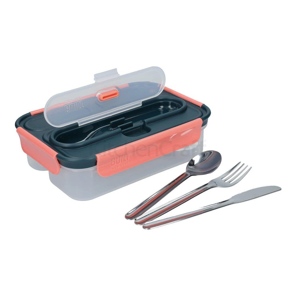 Kitchen Craft Built Tropics 1 Litre Lunch Box with Cutlery