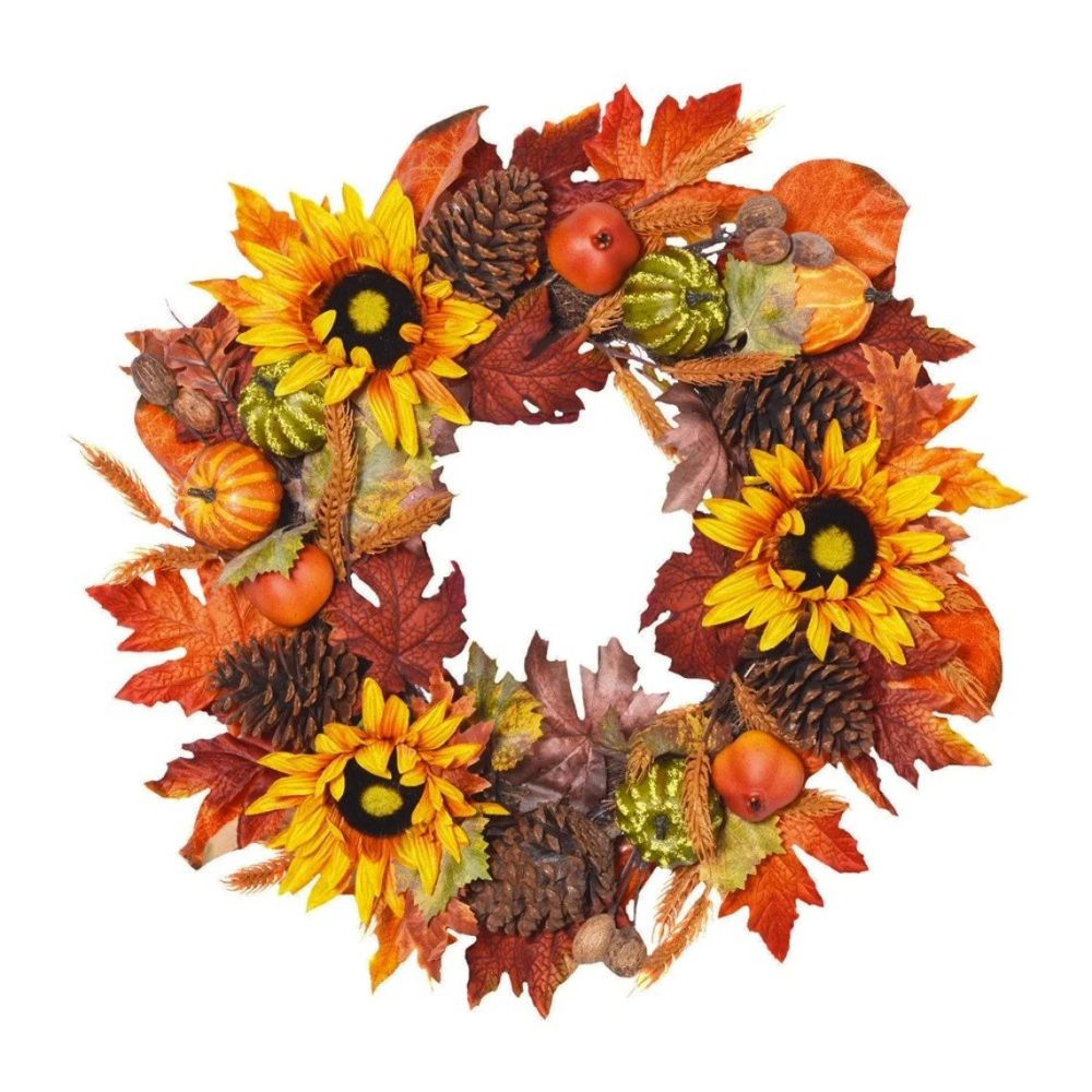 Sincere Floral 60cm Luxury Artificial Autumn Wreath