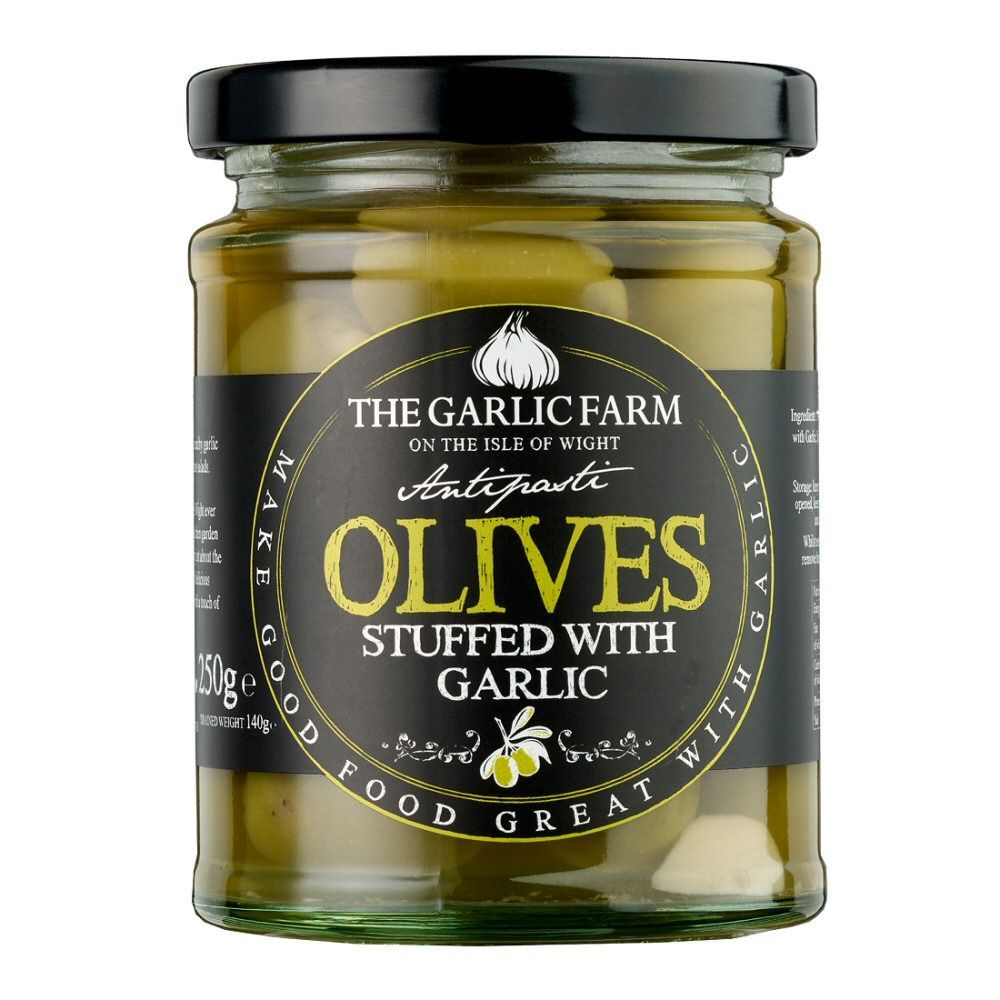 Garlic Farm 250g Green Olives Stuffed with Garlic