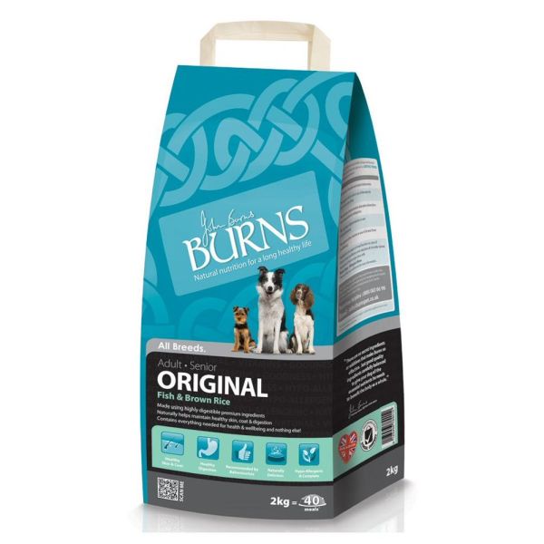 Burns 2kg Original Fish & Brown Rice Adult Dog Food