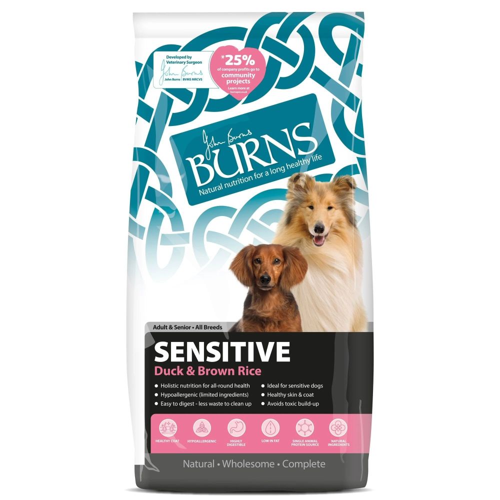 Burns 6kg Adult & Senior Sensitive Duck & Brown Rice Dog Food