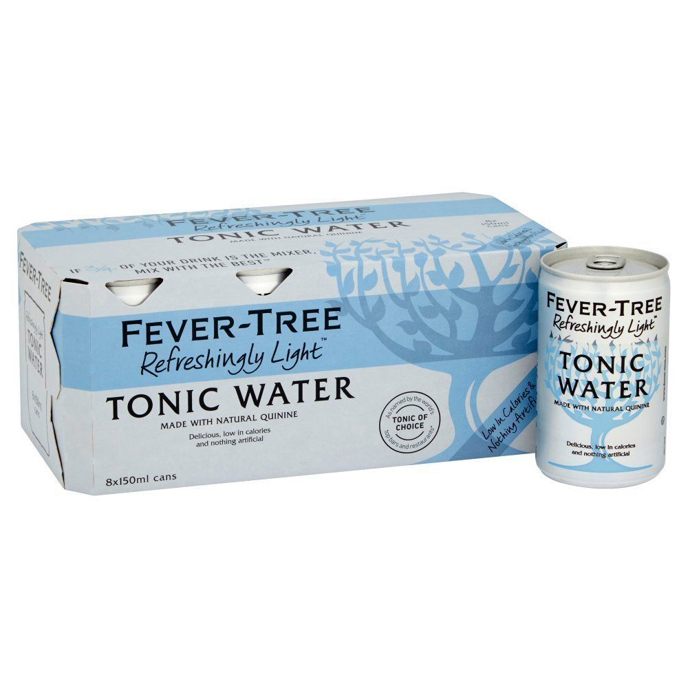 Fever-Tree 8 x 150ml Refreshingly Light Tonic Water Cans