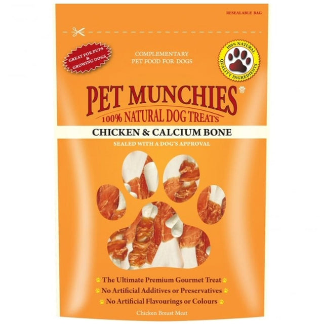 Pet Munchies 100g Chicken & Calcium Bone Dog Treats