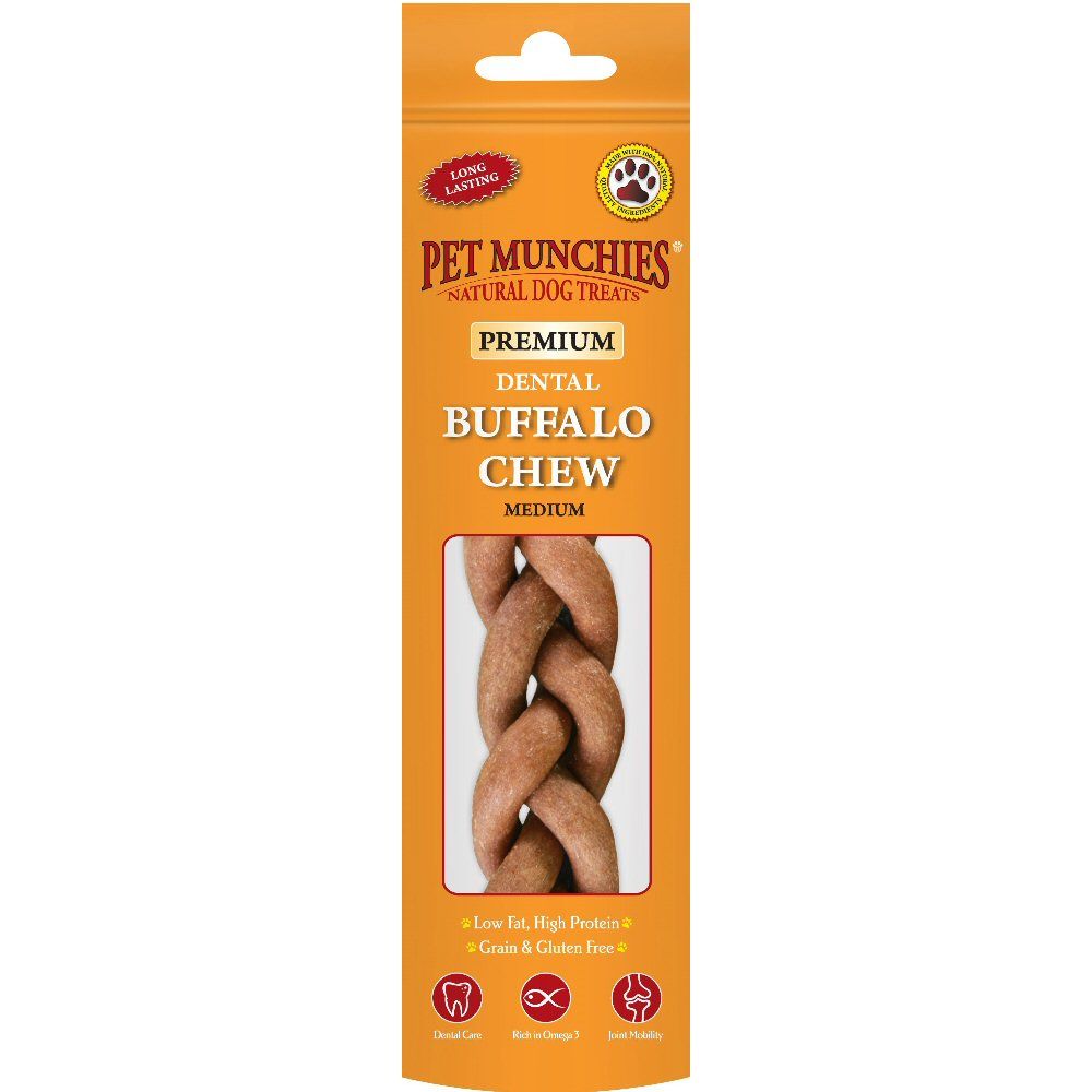 Pet Munchies Buffalo Dental Chew Dog Treat - Medium