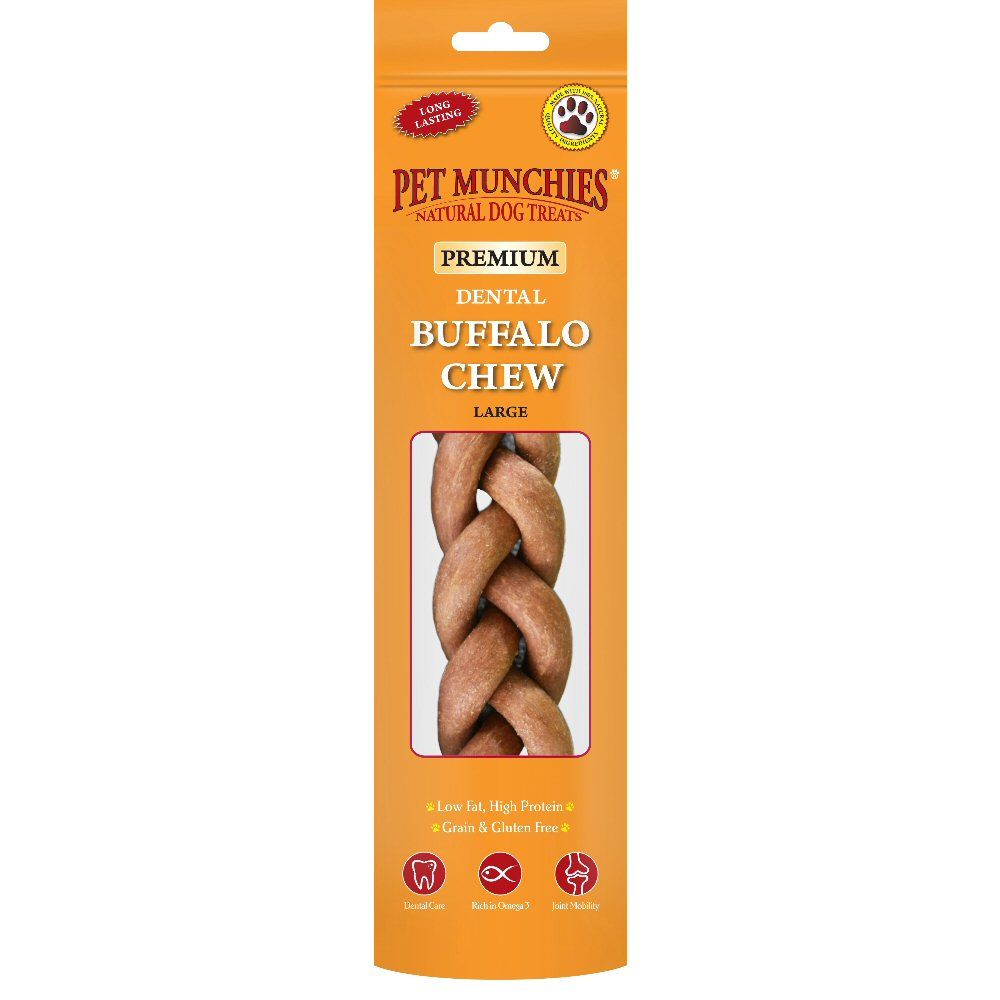 Pet Munchies Buffalo Dental Chew Dog Treat - Large