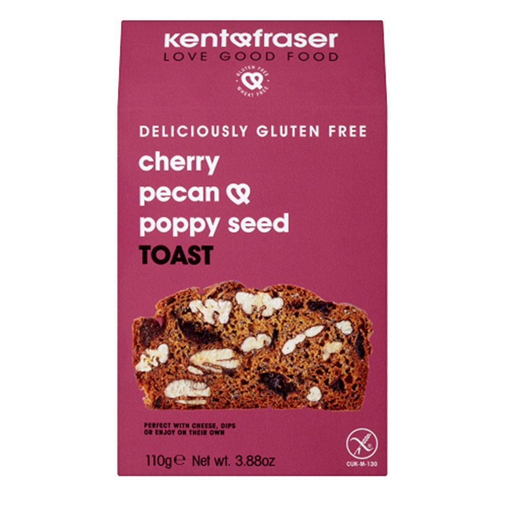 Kent & Fraser 110g Gluten Free Cherry, Pecan & Poppy Seed Toast