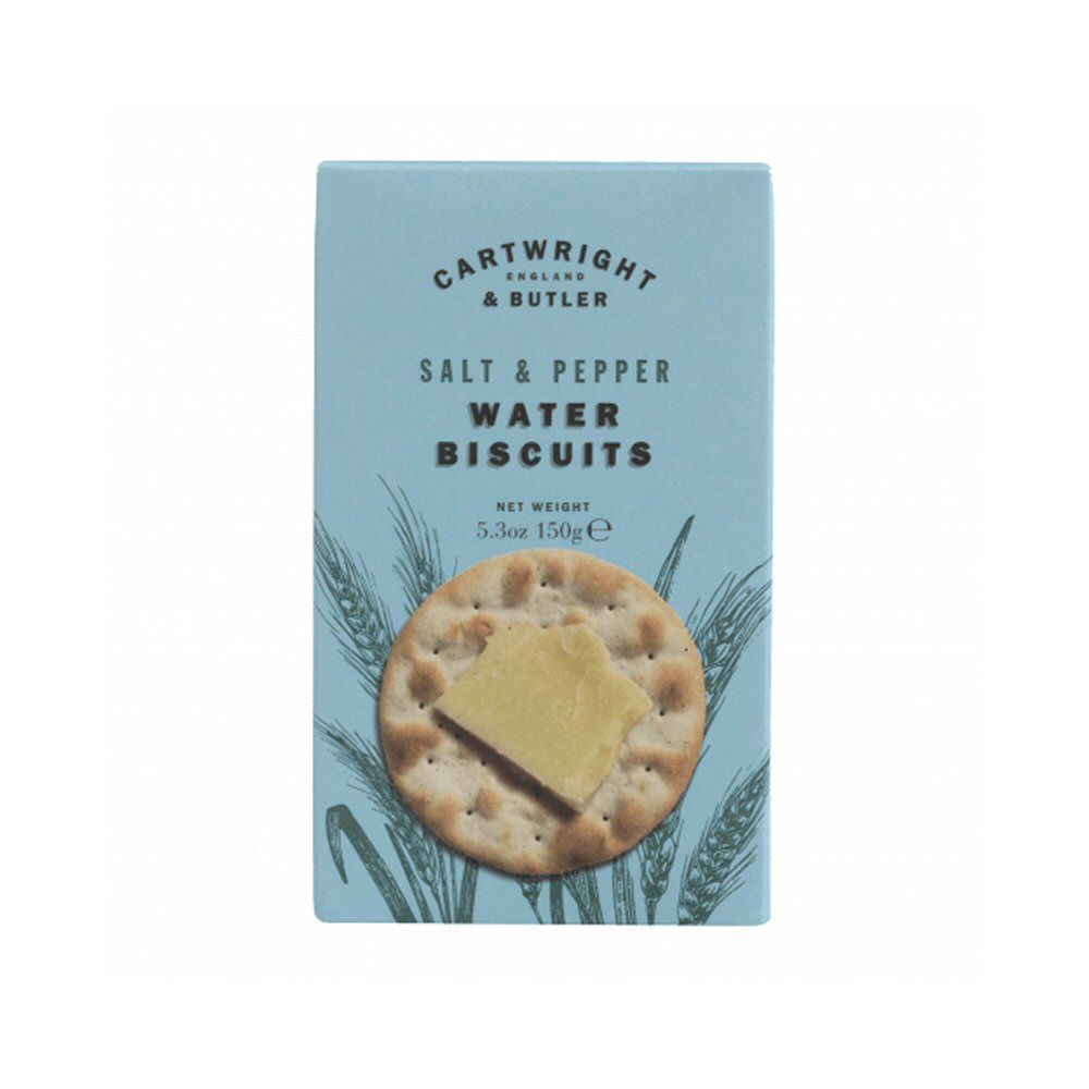 Cartwright & Butler 150g Water Biscuits with Sea Salt & Black Pepper