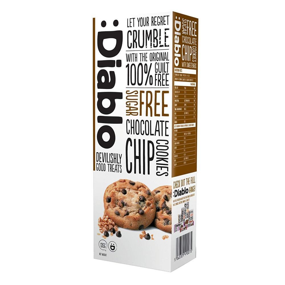 Diablo 130g Chocolate Chip Luxury Sugar-Free Cookies