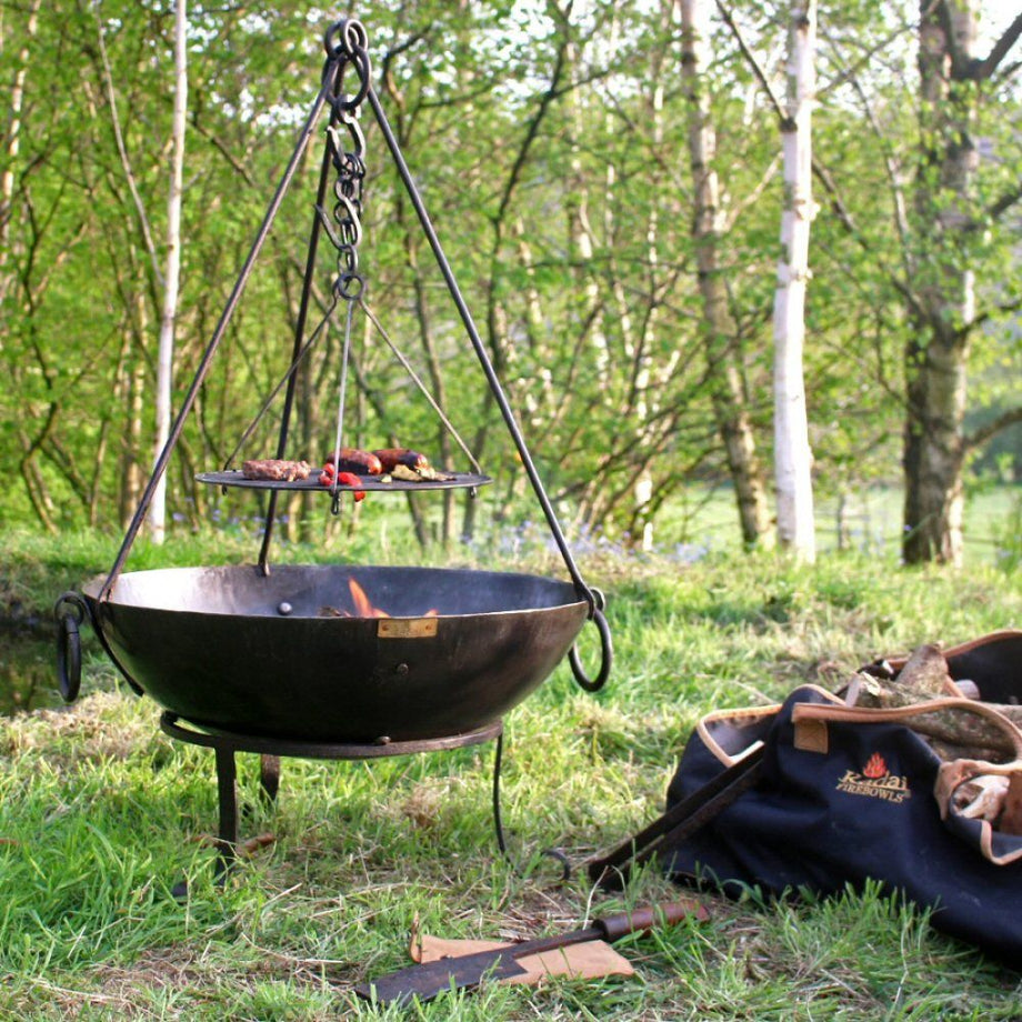 70cm Kadai Firebowl Set on Low Stand