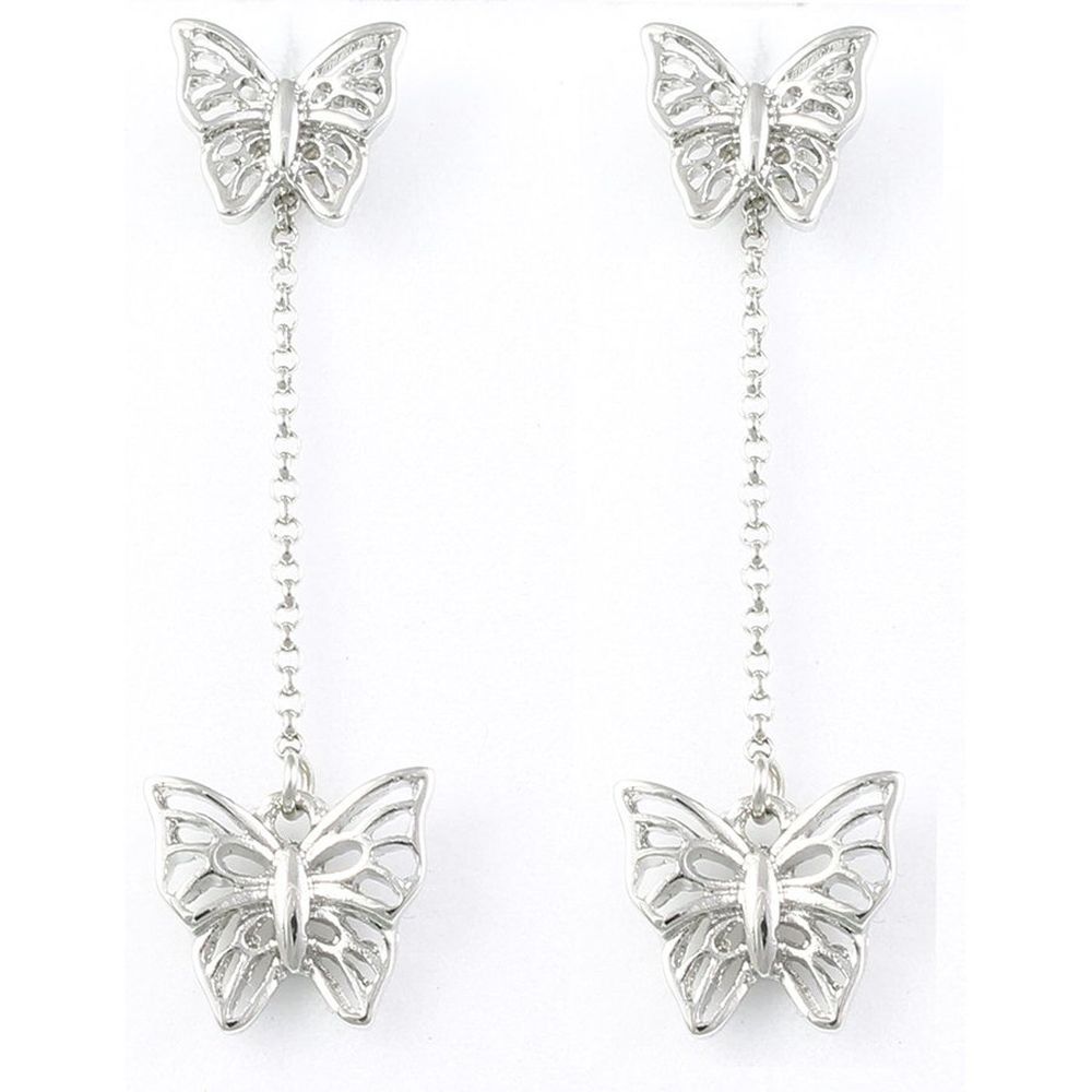 Lila Jewellery Butterfly Long Drop Earrings