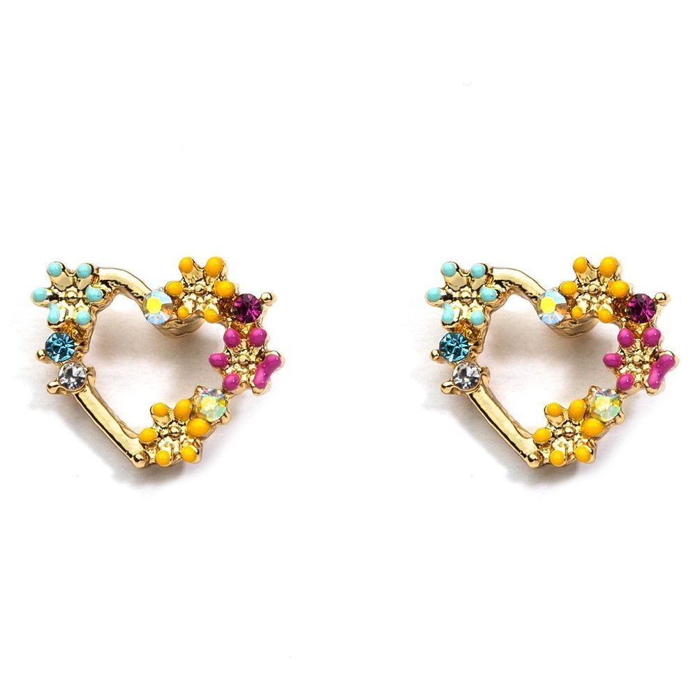 Lila Jewellery Gold Heart Stud Earrings