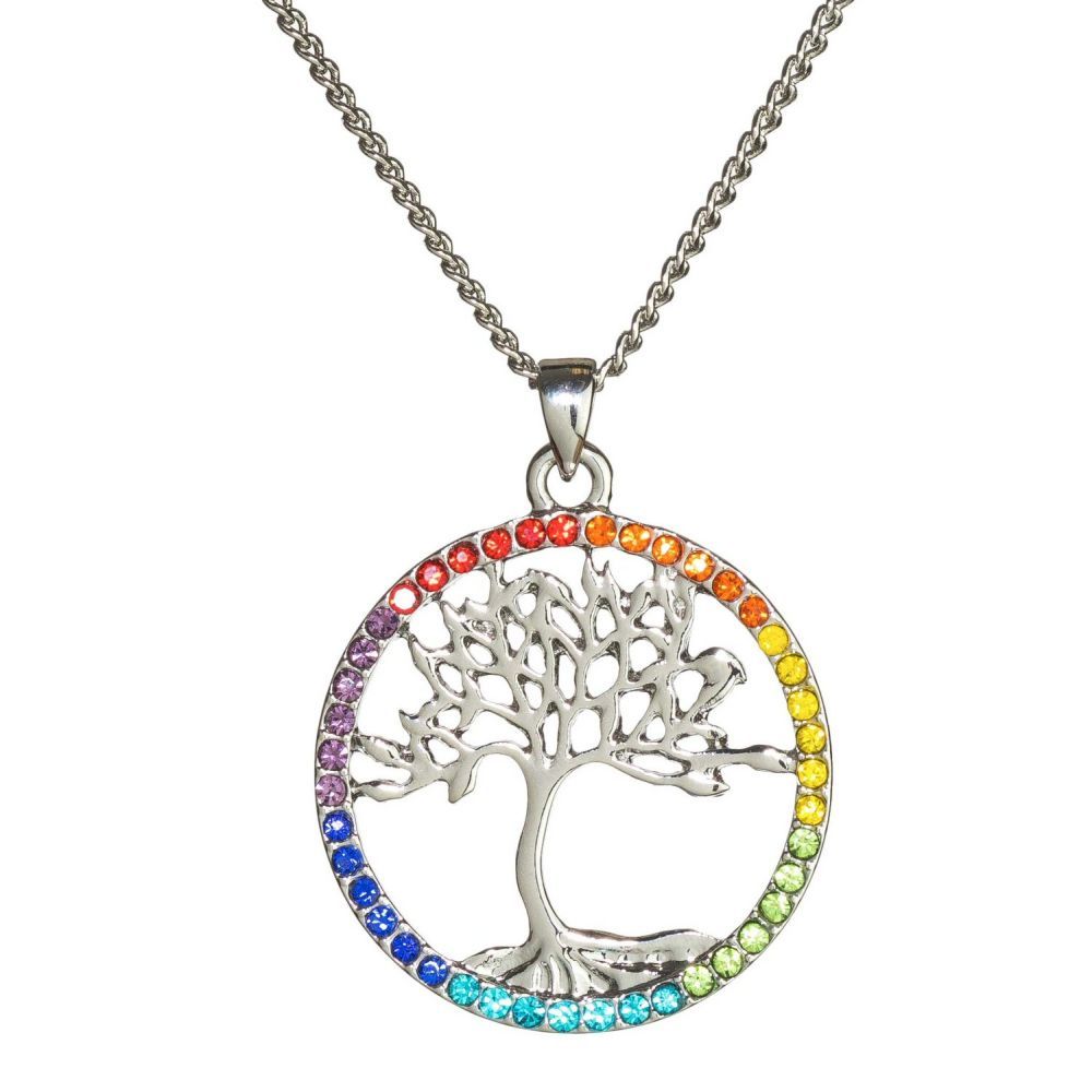 Lila Jewellery 24mm Multi Coloured Tree of Life Pendant