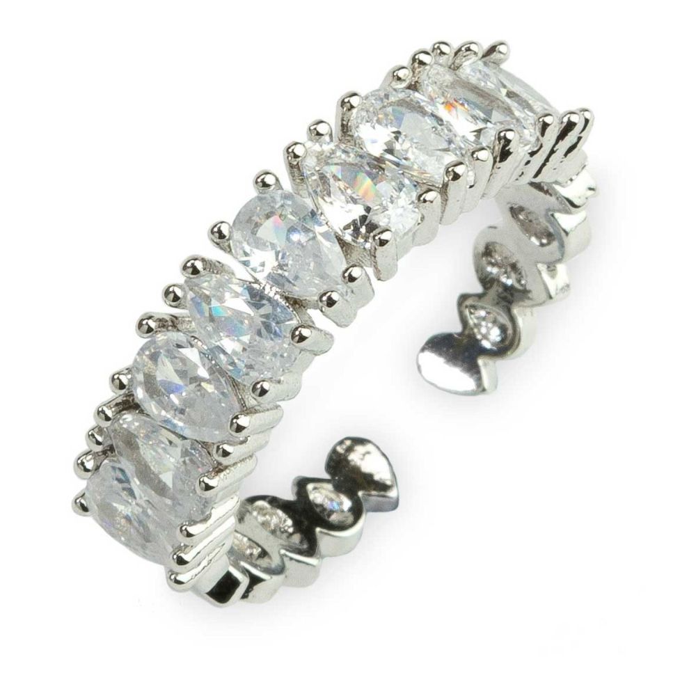 Lila Jewellery Adjustable Platinum Half Eternity Ring