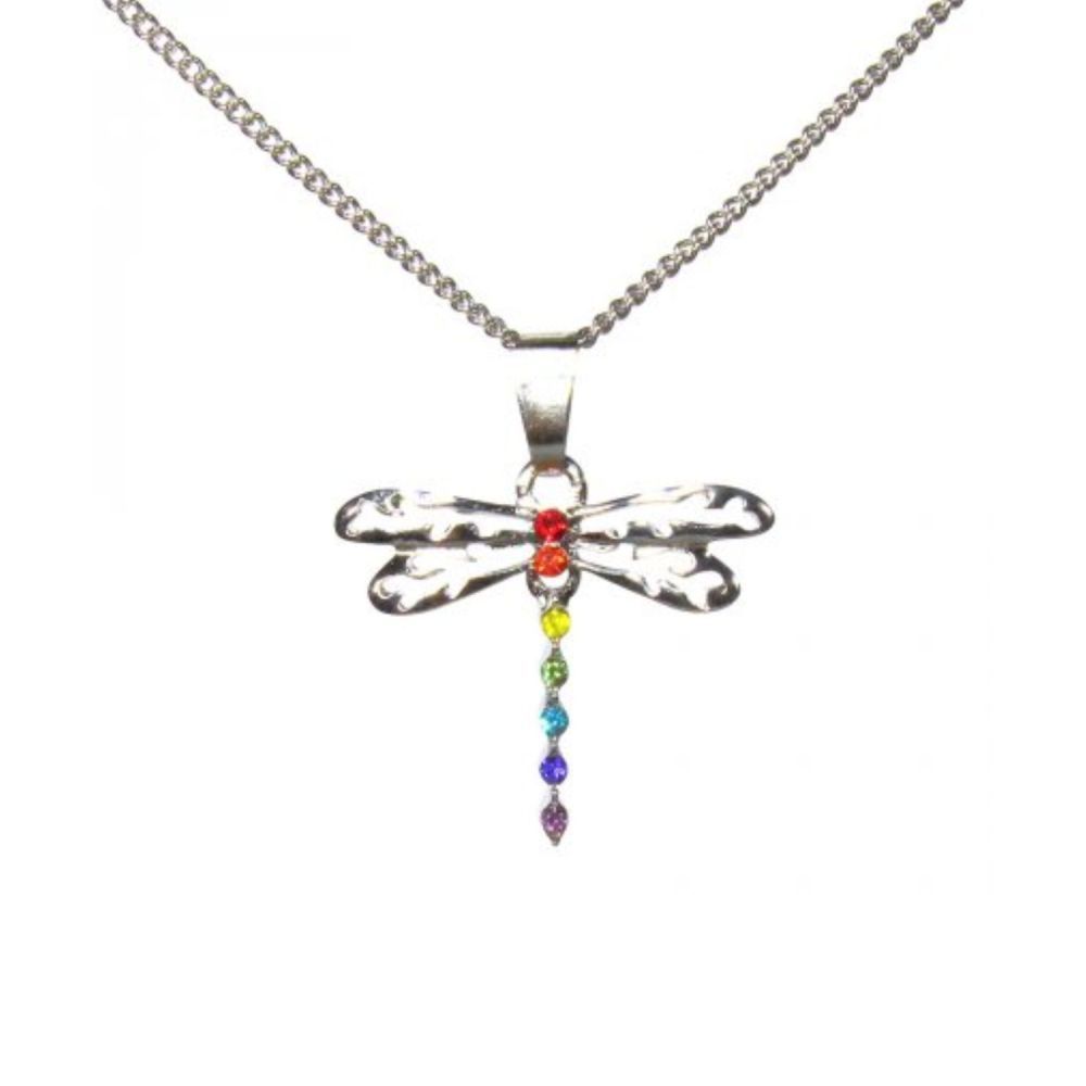 Lila Jewellery 20mm Rainbow Dragonfly Pendant