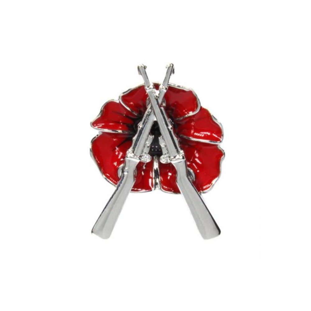 Lila Jewellery 28mm Poppy and Riffles Enamel Pin