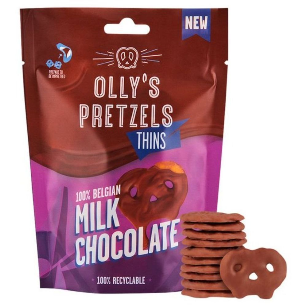 Olly's 90g Pretzel Thins Salted Milk Chocolate