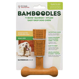 Bamboodles Small T-Bone Bamboo & Nylon Peanut Butter Flavour Dog Chew