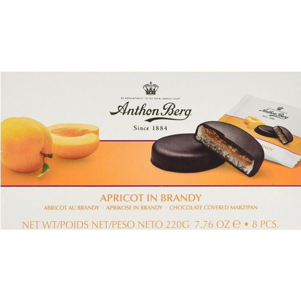 Anthon Berg 220g Apricot & Brandy Marzipan Chocolates