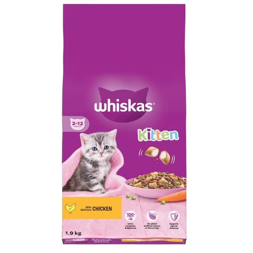 Whiskas 1.9kg Complete Chicken Kitten & Junior Dry Food