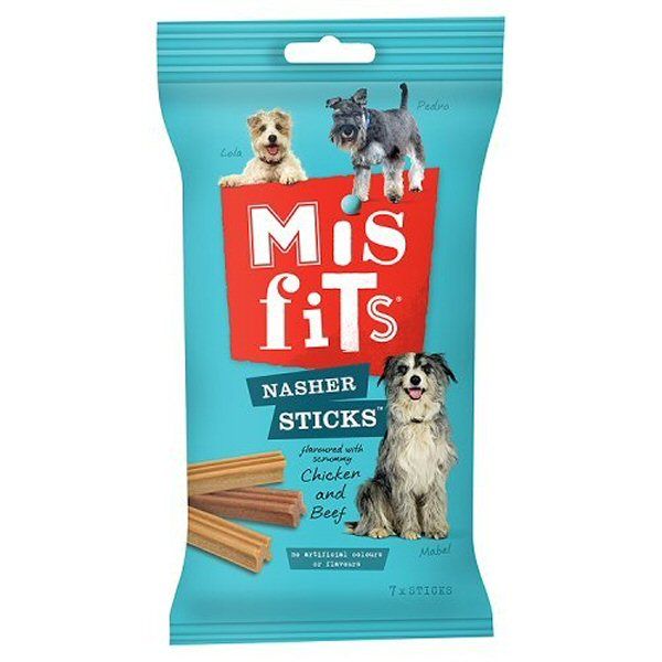 Misfits 170g Masher Sticks Dog Treats with Chicken & Beef