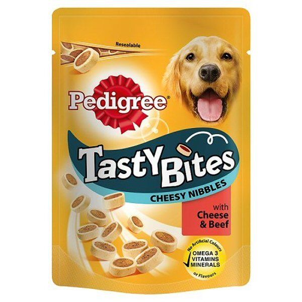 Pedigree 140g Tasty Bites Cheesy Nibbles Dog Treats with Cheese & Beef