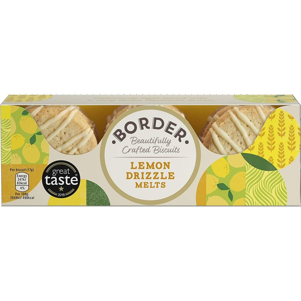 Border Biscuits 150g Lemon Drizzle Melts Shortbread Biscuits