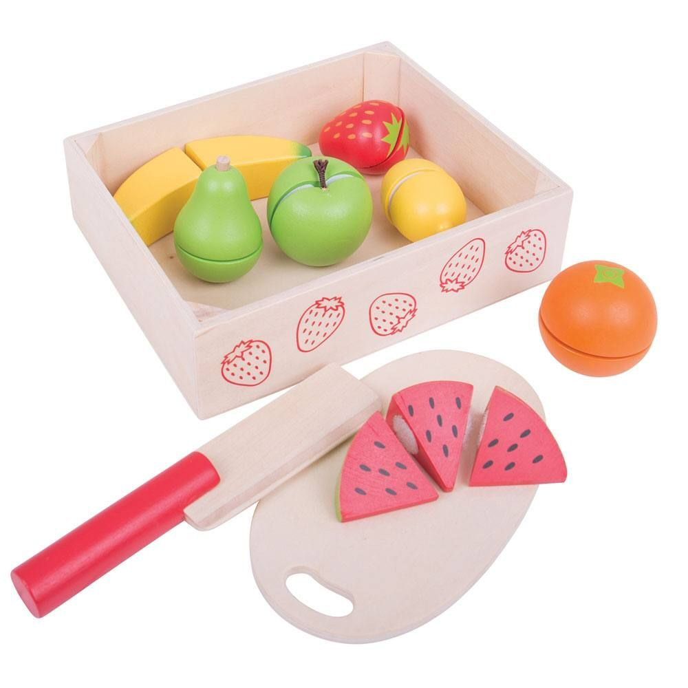 Bigjigs Wooden Fruit Crate with Chopping Board