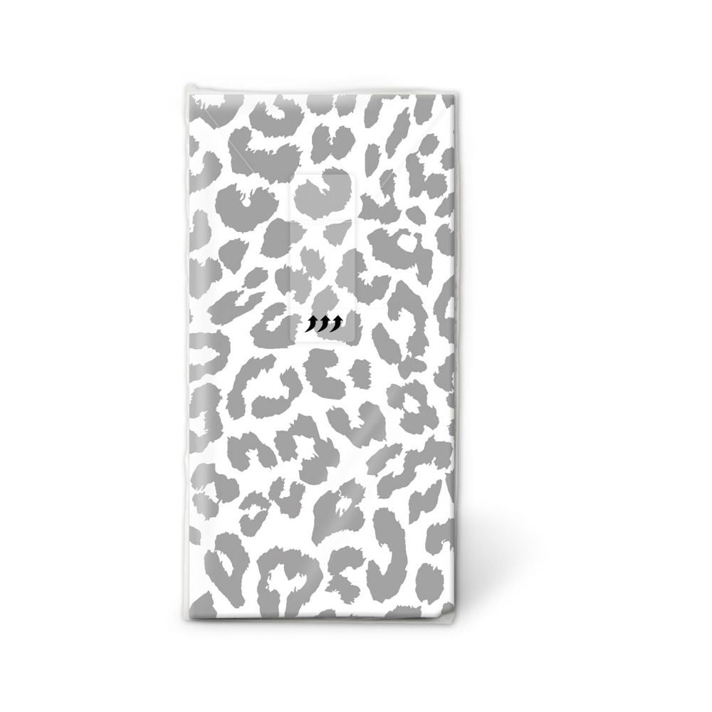 N J Products Grey Leopard Print Spots Hanky (Pack of 10)