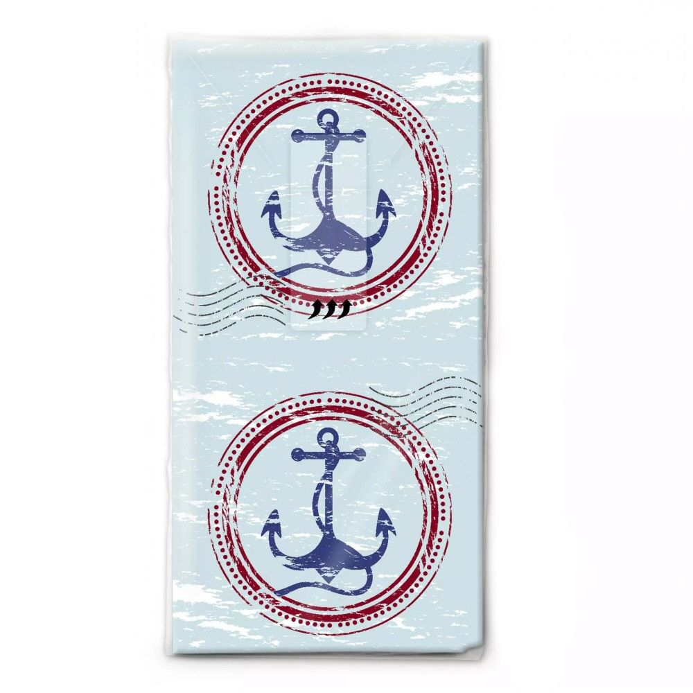 N.J Products 22cm Anchor Hanky (Pack of 10)