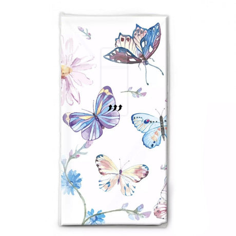 N.J Products 22cm Butterflies Hanky (Pack of 10)