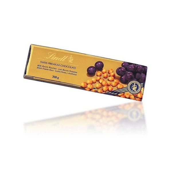Lindt 300g Gold Hazelnut & Raisin Chocolate Bar