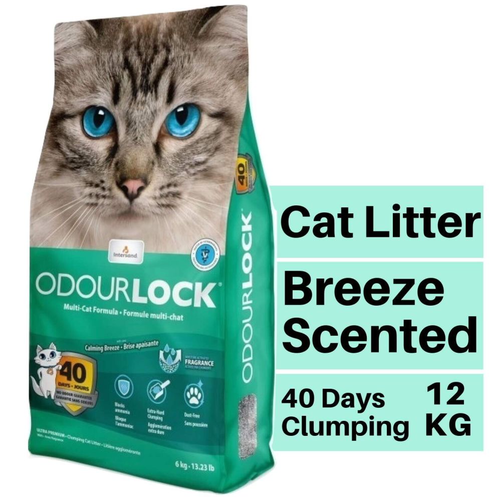 Litière Chat Intersand Odour Lock MaxCare 12kg - Contrôle Des Odeurs Puissant