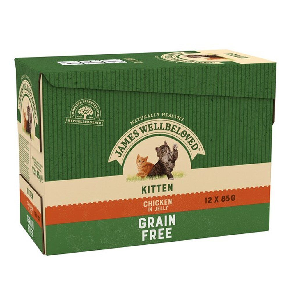 James Wellbeloved 12x85g Grain Free Kitten Wet Cat Food Pouches