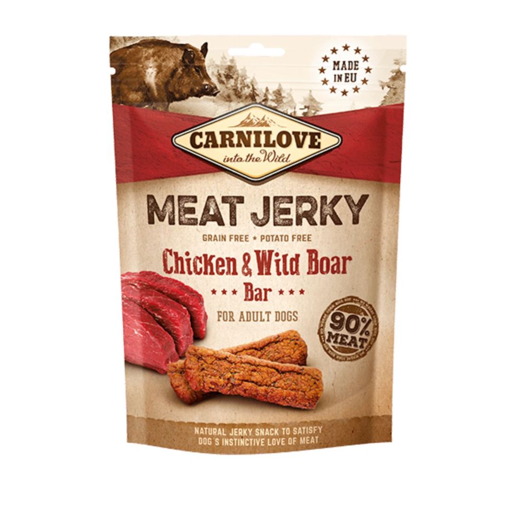 Carnilove 100g Jerky Chicken With Wild Boar Bar Dog Treat