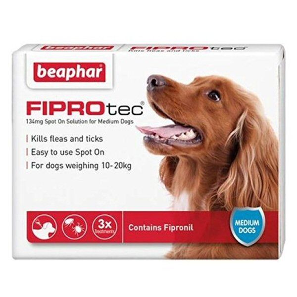 Beaphar Fiprotec Spot On Flea Treatment For Medium Dogs (Pack of 3)