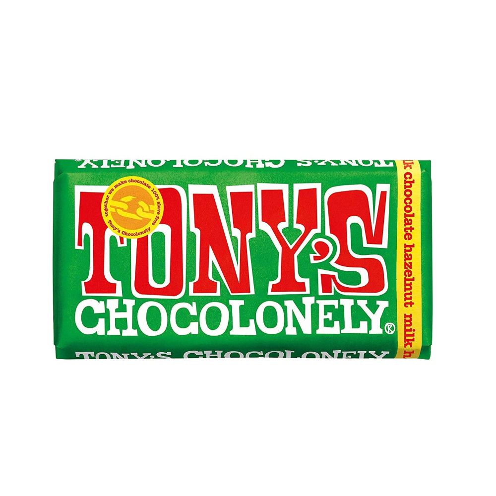Tony's Chocolonely 180g Milk Chocolate Hazelnut Bar
