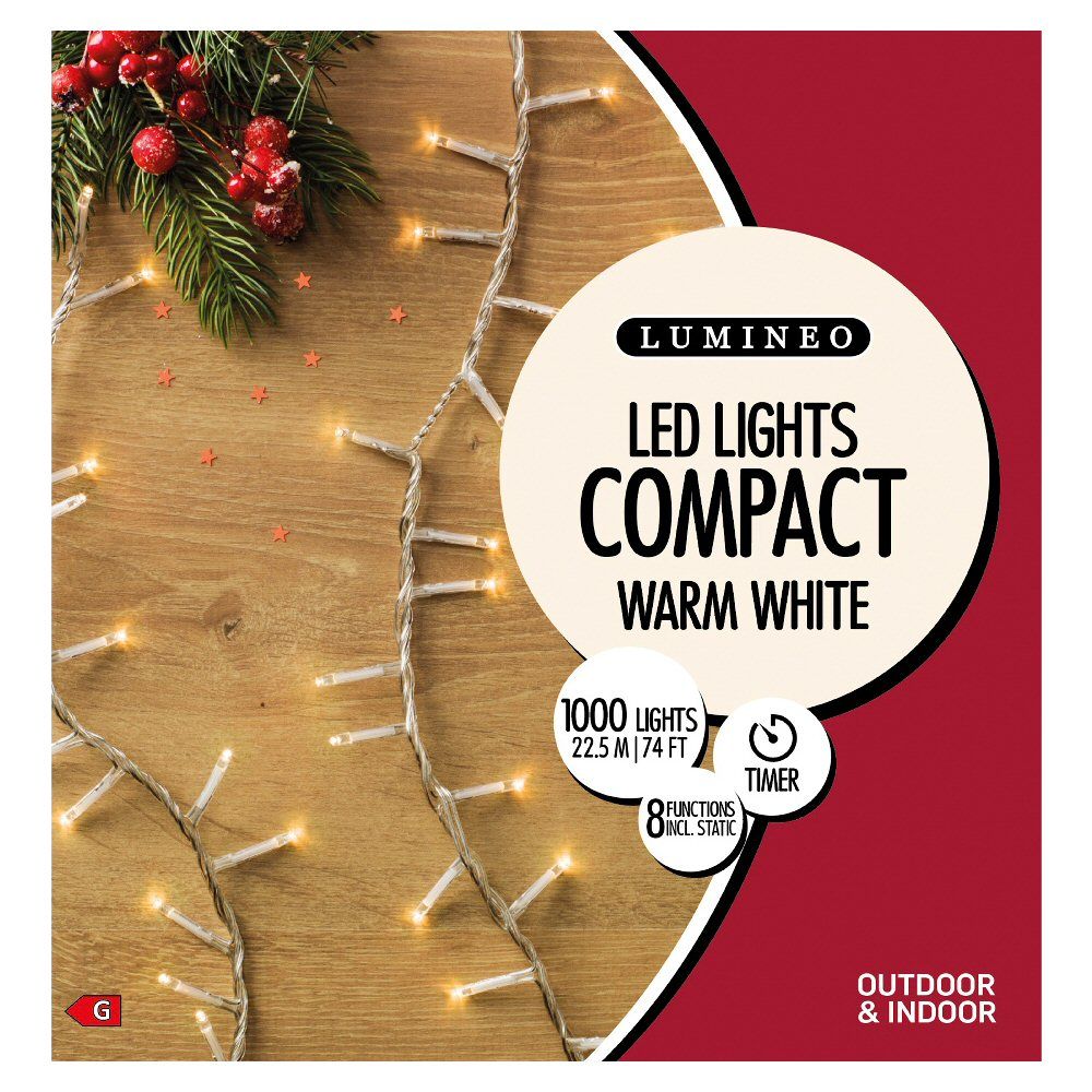 Lumineo 1000 Warm White LED Compact Christmas Lights (22.5m) – Old Railway  Line Garden Centre