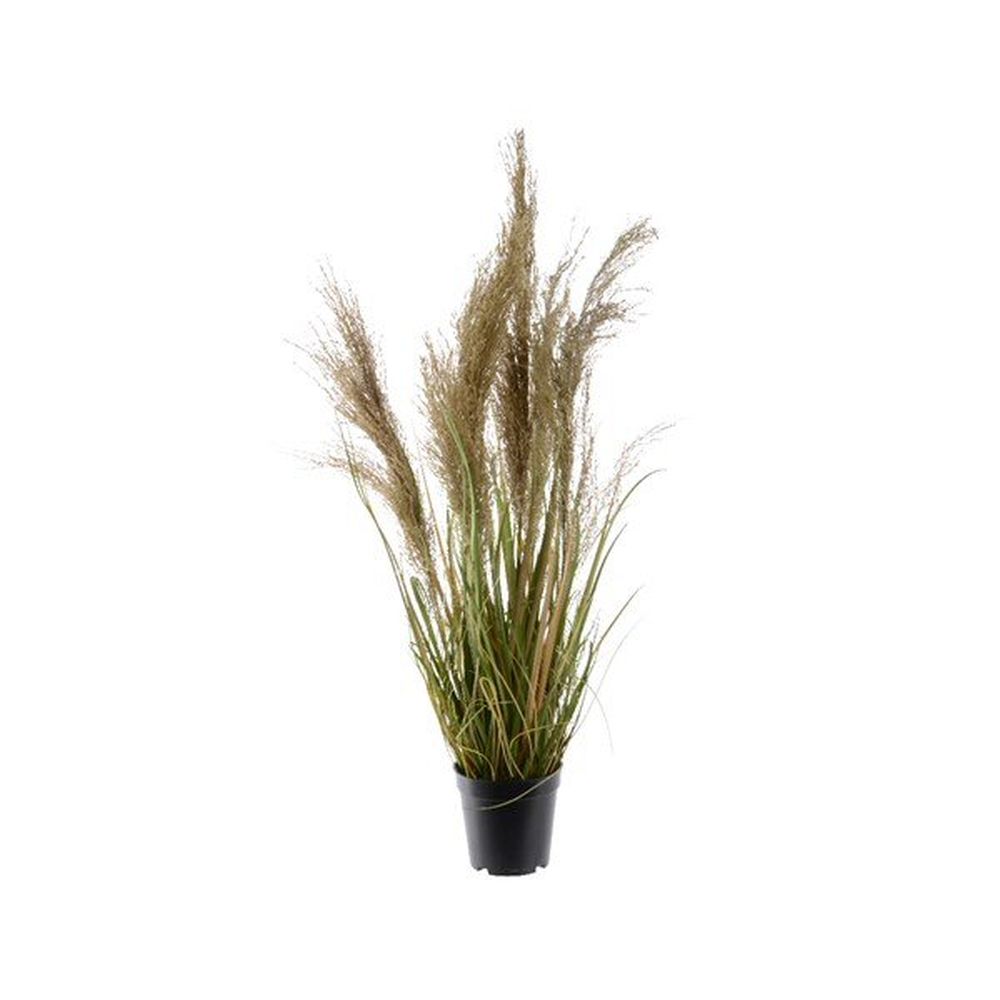 Decoris 115cm Artificial Potted Grass with Natural Plume