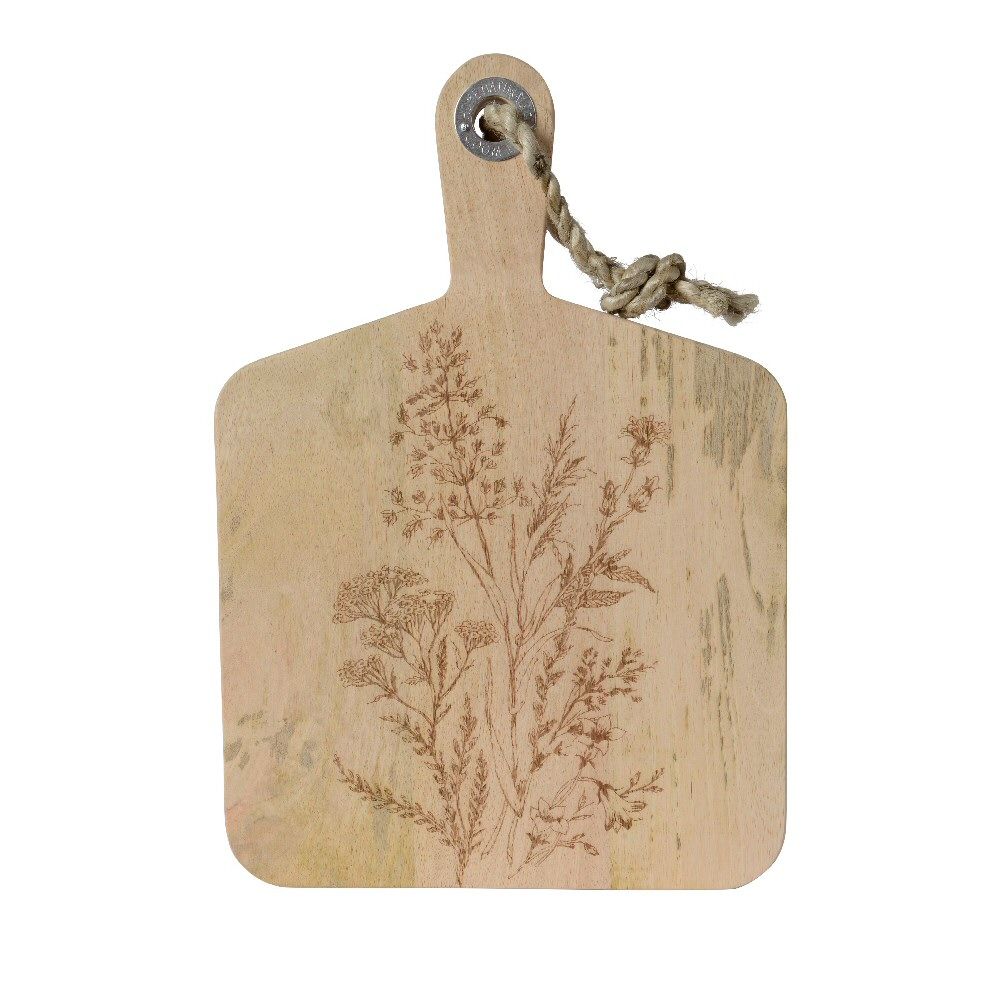 La Maison 38cm Wooden Rectangular Wild Flower Chopping Board