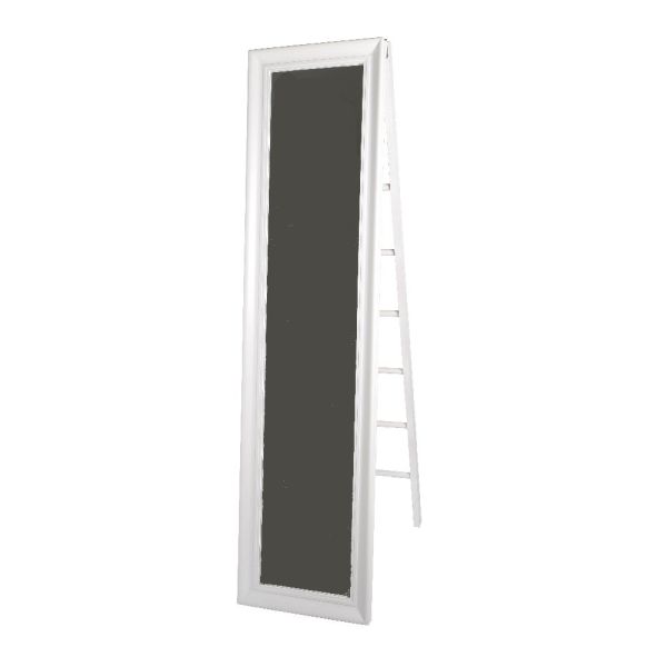 Decoris 160cm White Wood Mirror with Ladder - 864093