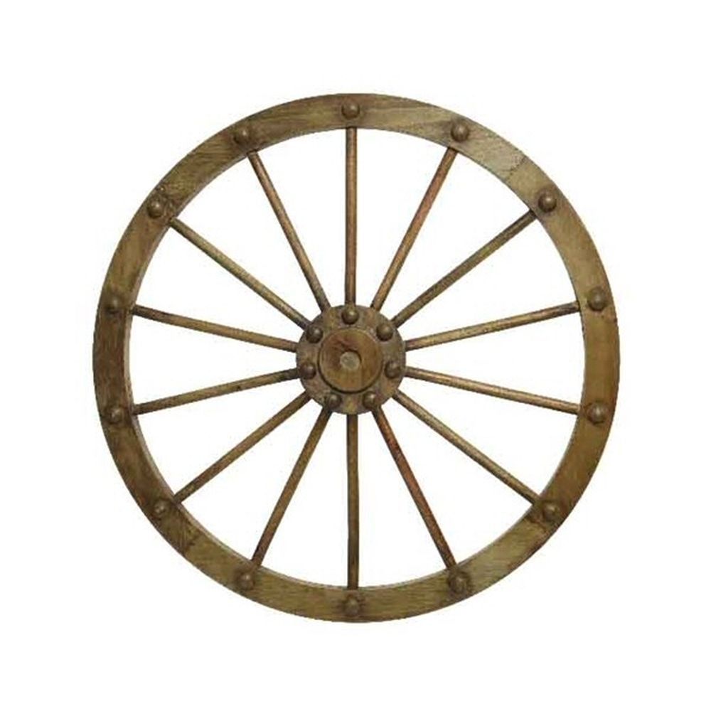 Decoris 71cm MDF Wooden Decorative Carriage Wheel