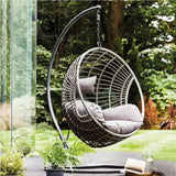 Decoris 196cm Wicker London Hanging Garden Egg Chair - Grey